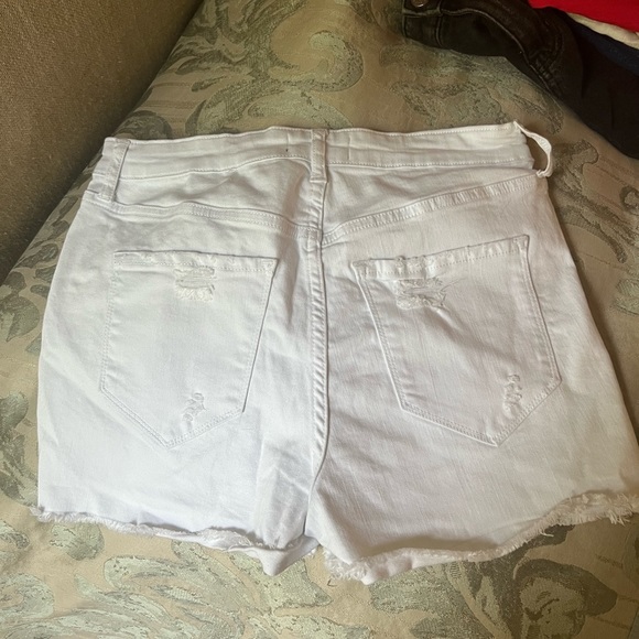White Studded Denim Shorts - Picture 7 of 9